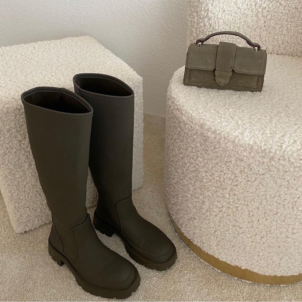Zara Rubberized Lug Sole Boot